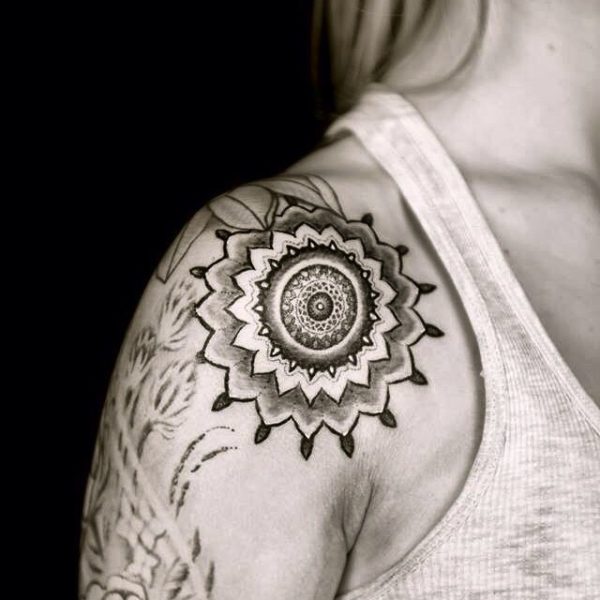 Nice Mandala Shoulder Tattoo