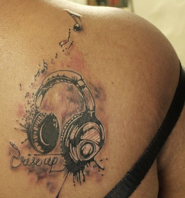 Nice Music Shoulder Tattoo