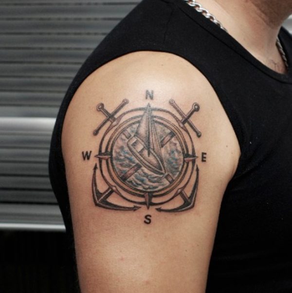 Nice Nautical Compass Tattoo