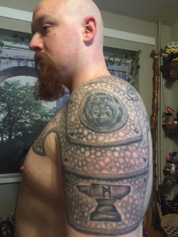 Nice Shield Armour Shoulder Tattoo-st74073
