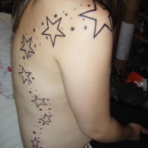 Nice Star Tattoo On Shoulder