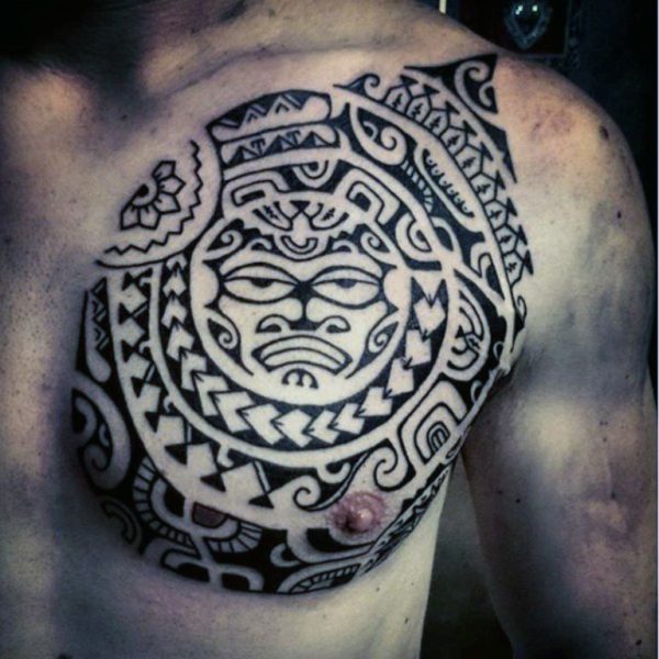 Nice Tribal Black Shoulder Tattoo