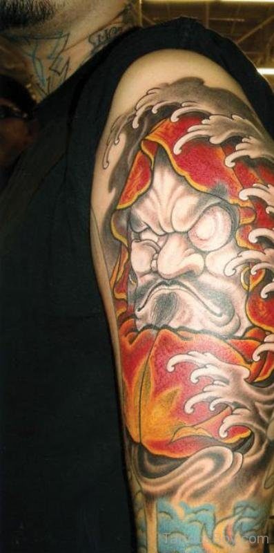 Nice Viking Shoulder Tattoo Design
