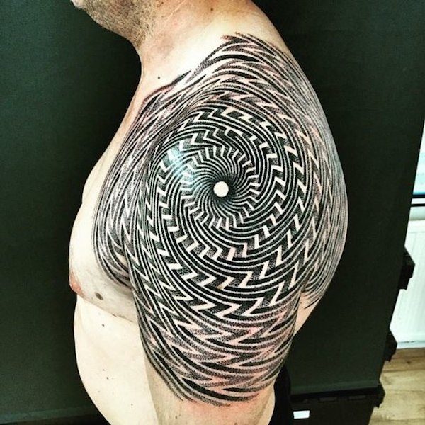 Optical Illusion Geometric Tattoo