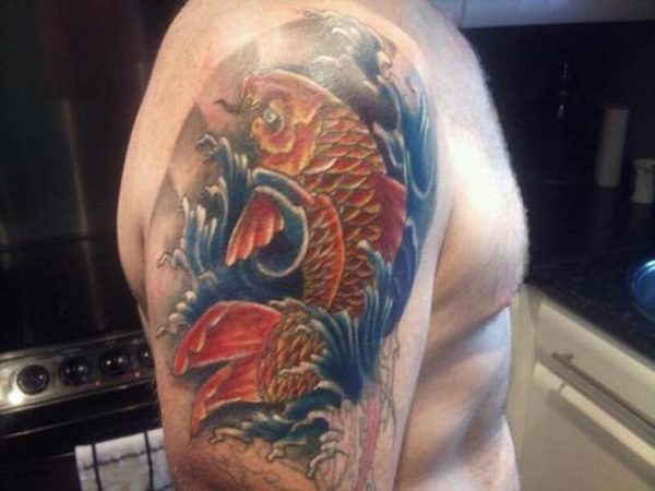 Orange Fish Designer Tattoo 