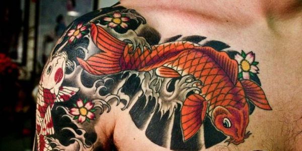 Orange Fish Tattoo Design