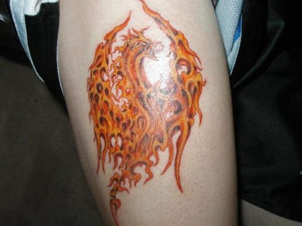 Orange Phoenix Tattoo