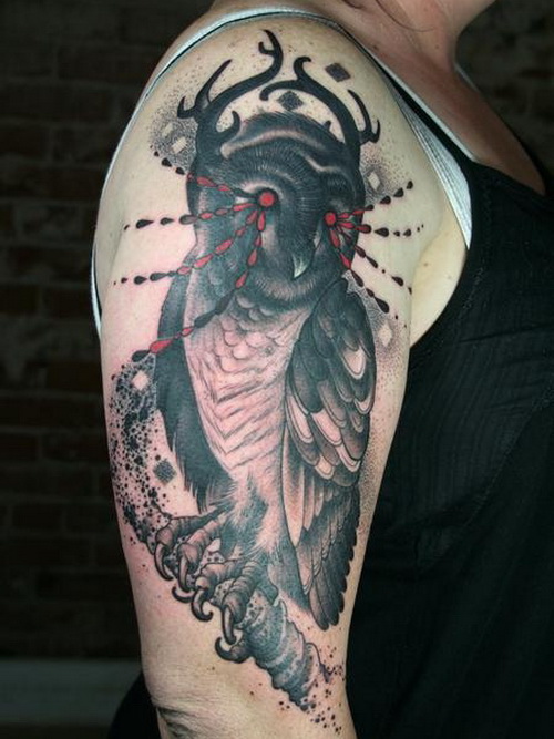 Owl Cover Up Tattoo Design