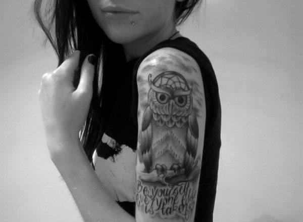 Owl Tattoo On Shoulder