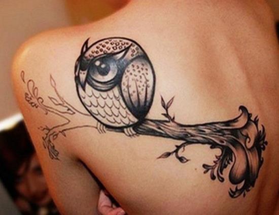 Owl Tattoo On Shoulder