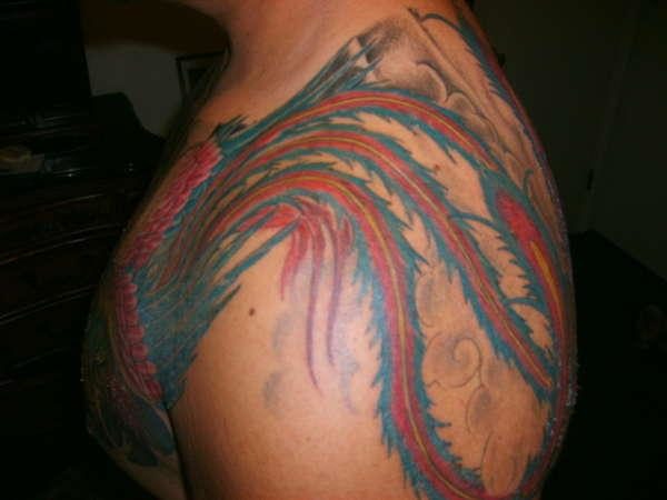 Phoenix Armour Shoulder Tattoo-st74074
