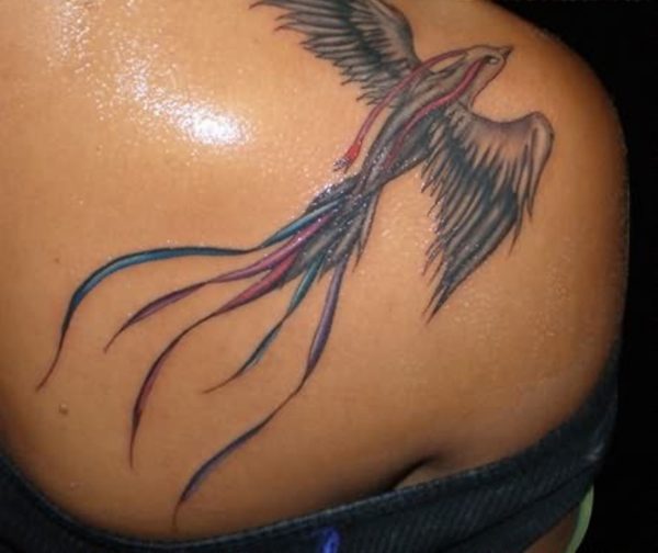 Phoenix Shoulder Back Tattoo