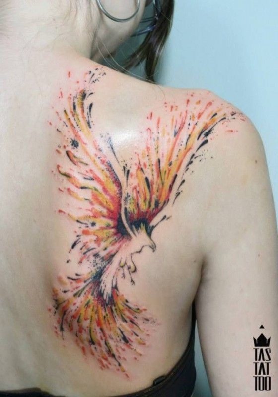 Phoenix Shoulder Blade Tattoo