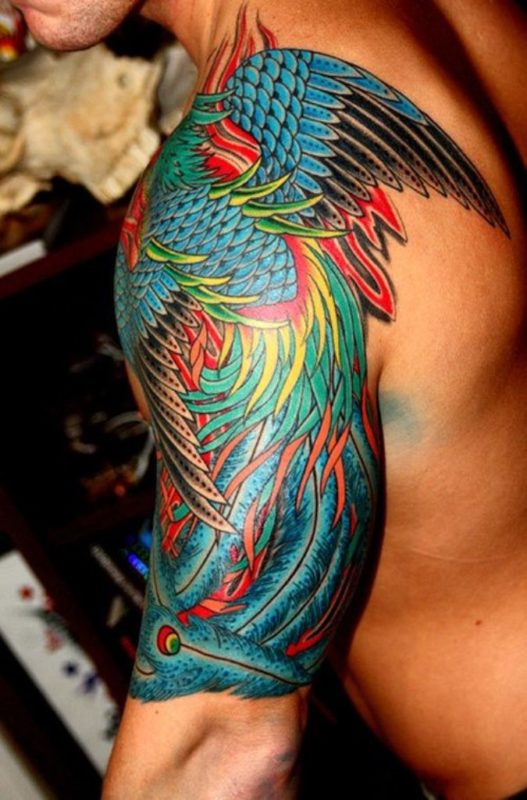 Phoenix Shoulder Tattoo