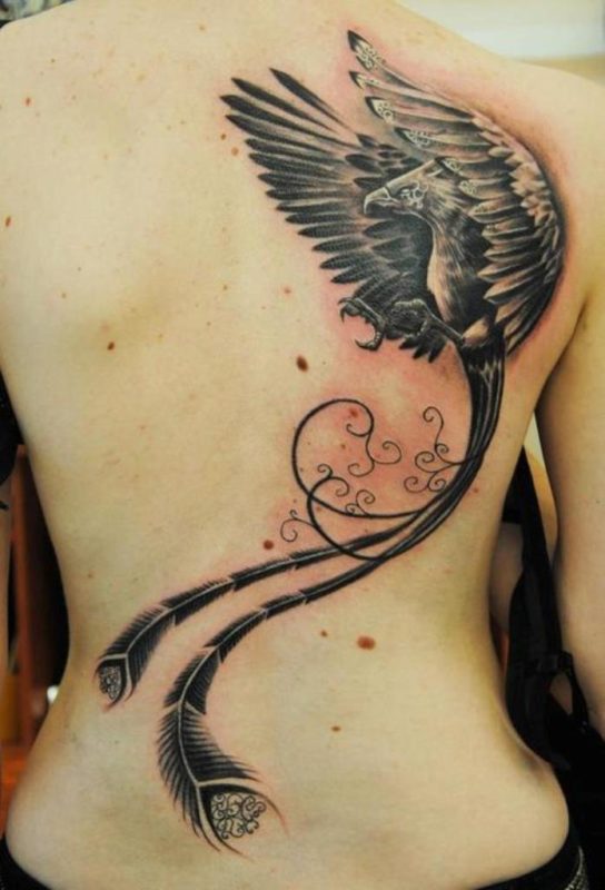 Phoenix Tattoo On Shoulder Back