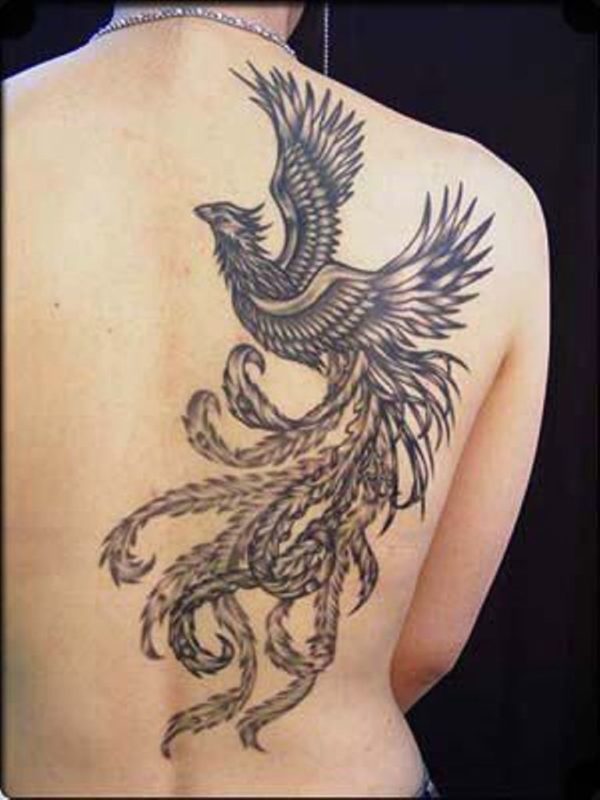 Phoenix Tattoo On Shoulder Back