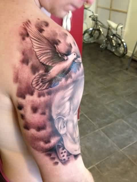 Pigeon Above The Head Tattoo