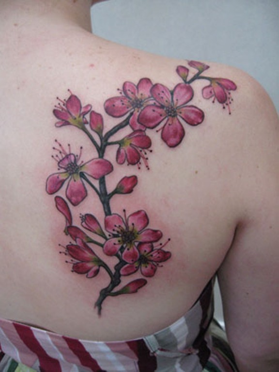 Pink Cherry Blossom Designer Tattoo