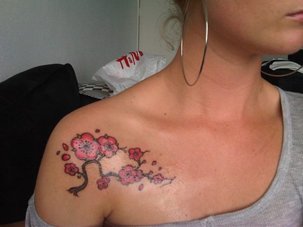 Pink Cherry Blossom Tree On Shoulder