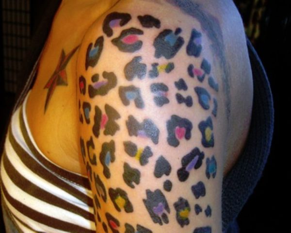 Pink Leopard Print Tattoo-st10077
