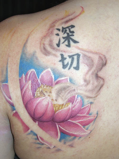 Pink Lotus Flower Tattoo 