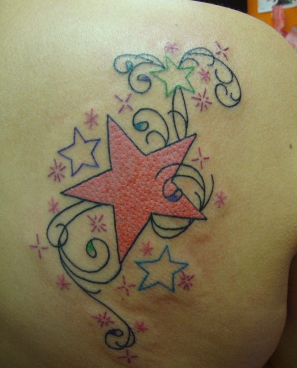 Pink Star Tattoo