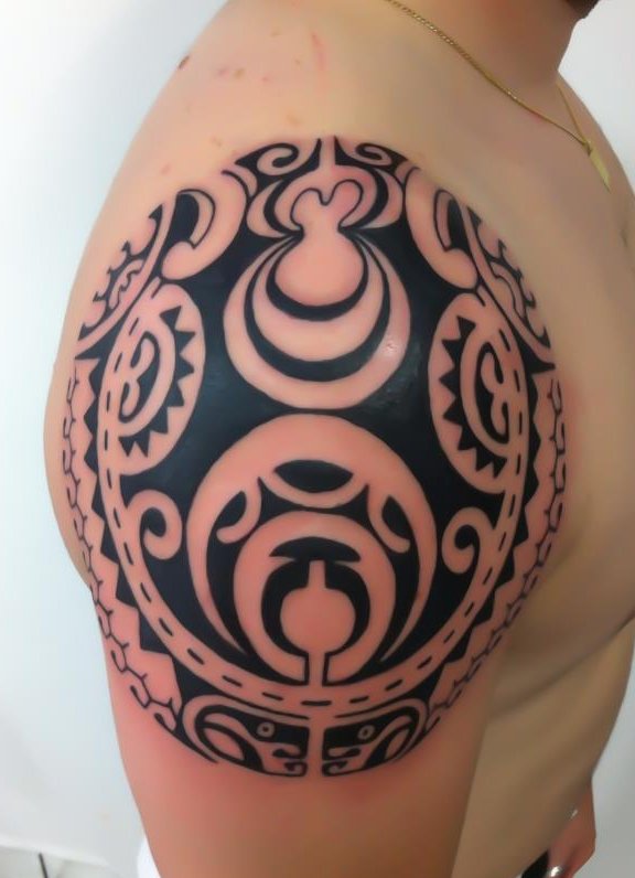 Polynesi Shoulde Tattoo