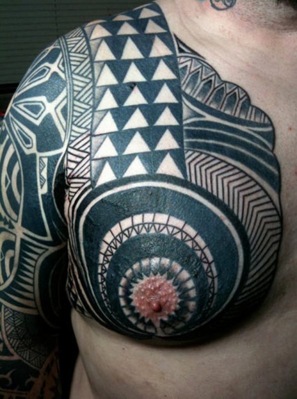 Polynesian Samoan Tattoo On Left Shoulder