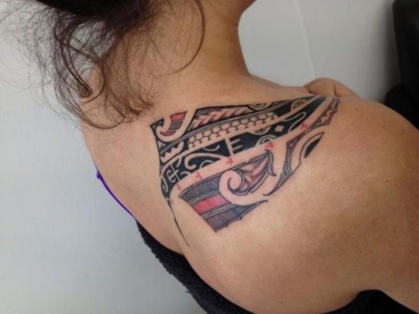 Polynesian Shoulder Tattoo For Women