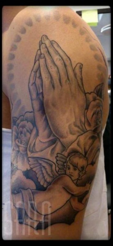 Praying Hands Of Angel Tattoo