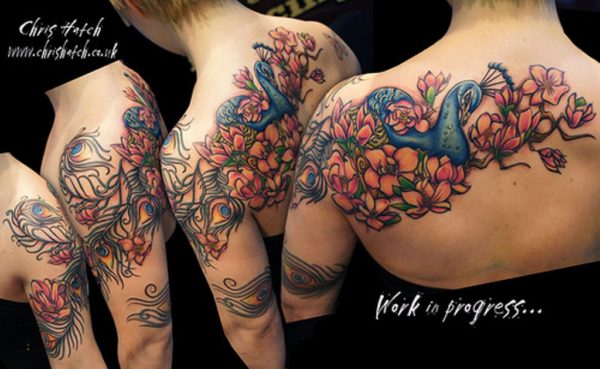 Pretty Flowers Tattoo On Shoulder