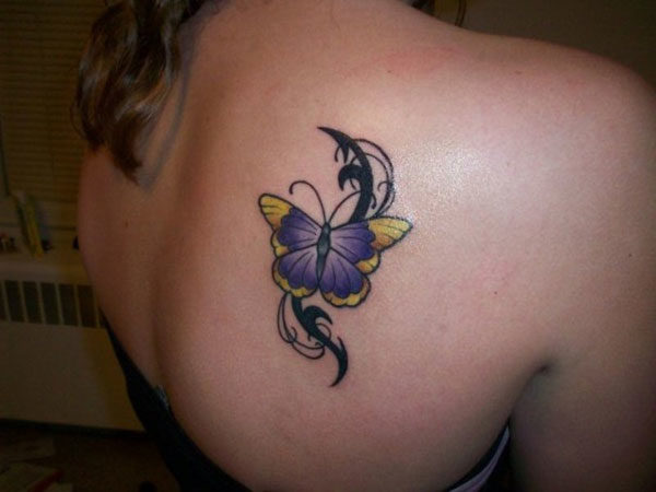 Purple Butterfly Tattoo Design