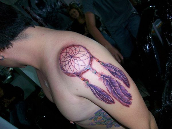 Purple Dream Catcher Tattoo