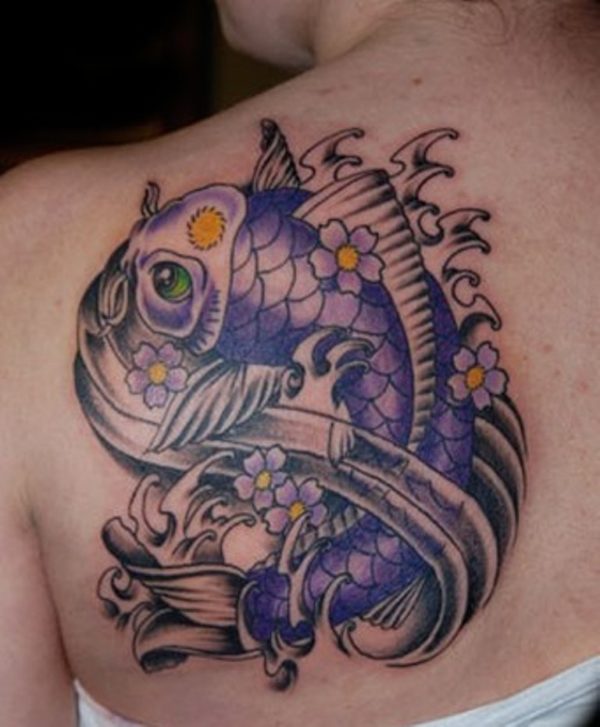 Purple Fish Tattoo Design