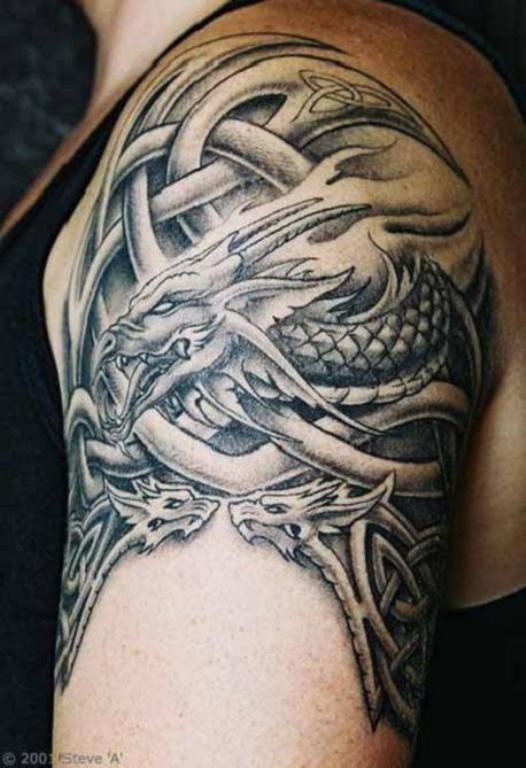 Raptor Tattoo On Left Shoulder