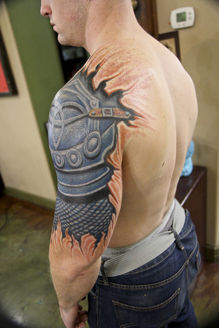 Realistic Armor Tattoo