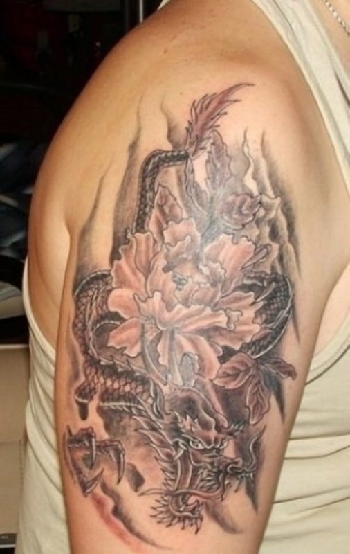 Realistic Dragon Tattoo Design