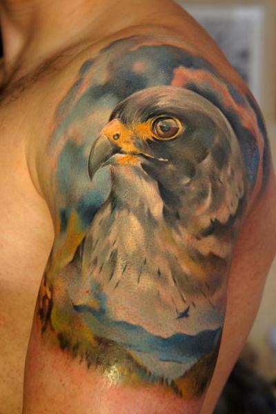 Realistic Eagle Tattoo Design On Left Shoulder