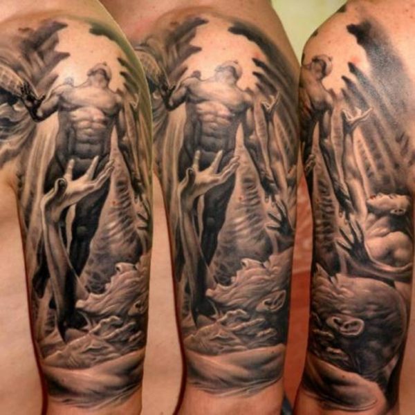 Realistic God Tattoo Design