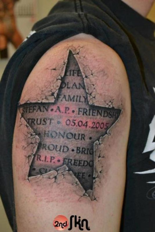 Realistic Lettering Tattoo