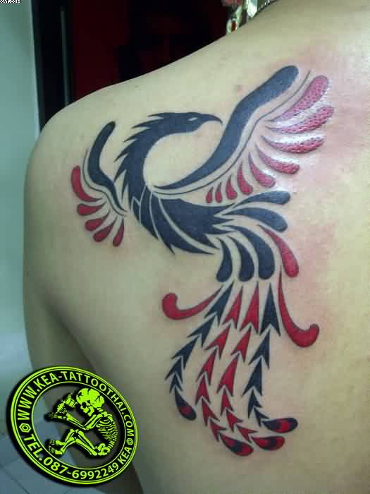 Realistic Phoenix Shoulder Tattoo