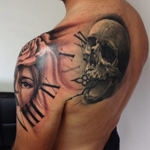 Realistic Skull Tattoo Design