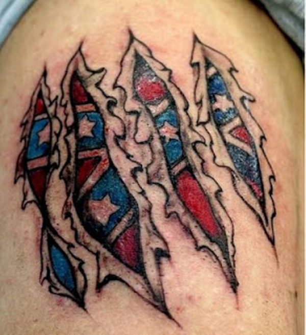 Rebel Flag Rip Tattoo