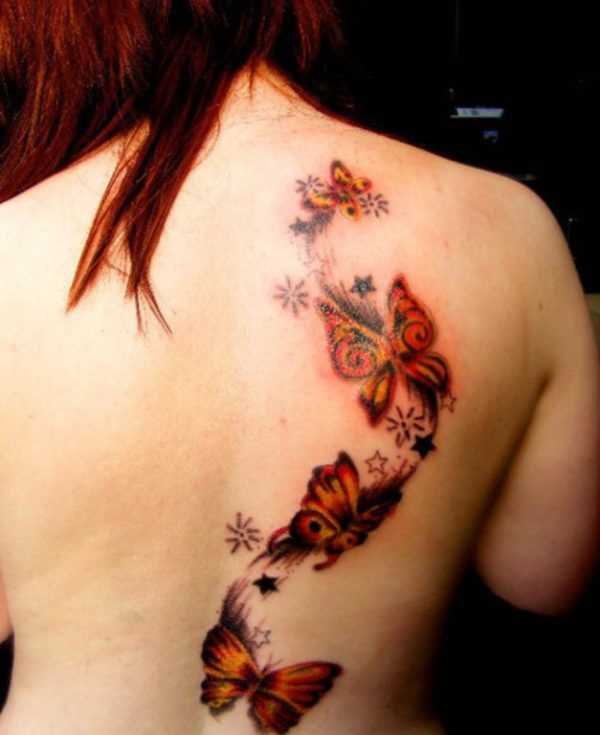 Red Butterflies Tattoo Design