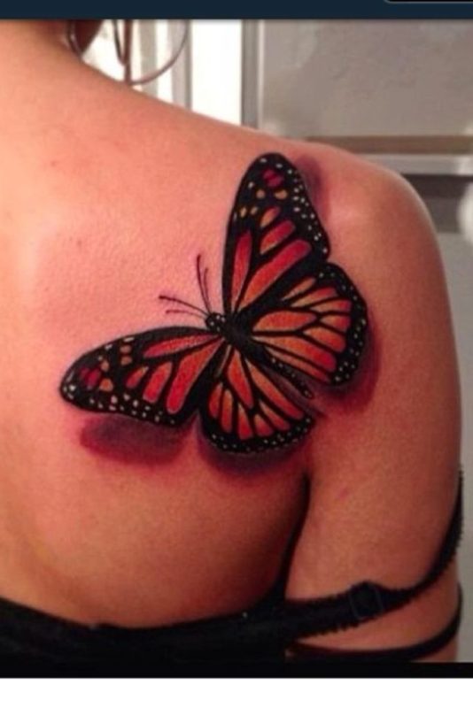 Red Butterfly Tattoo