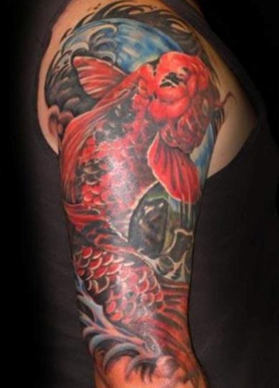 Red Fish Tattoo Design