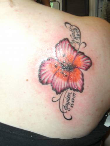 Red Flower Tattoo For Kids