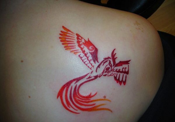 Red Flying Phoenix Tattoo