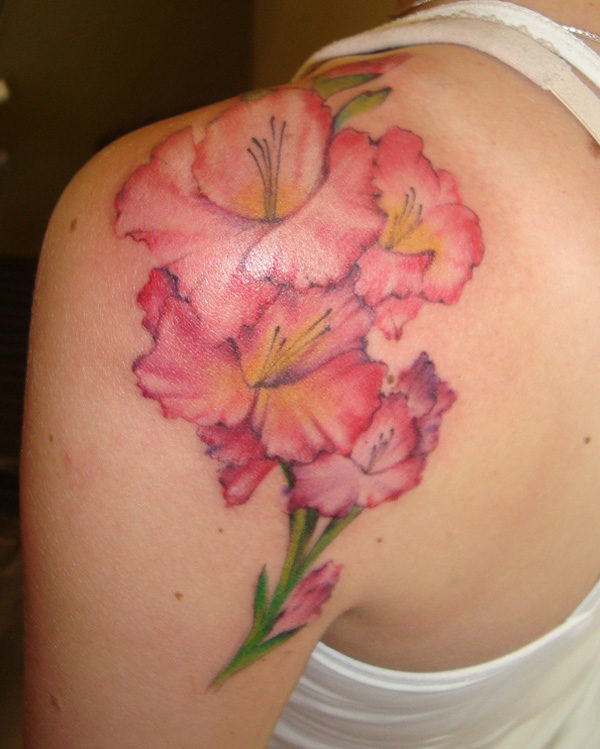 Red Hibiscus Flower Tattoo