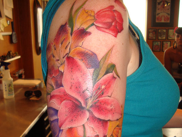 Red Lily Tattoo